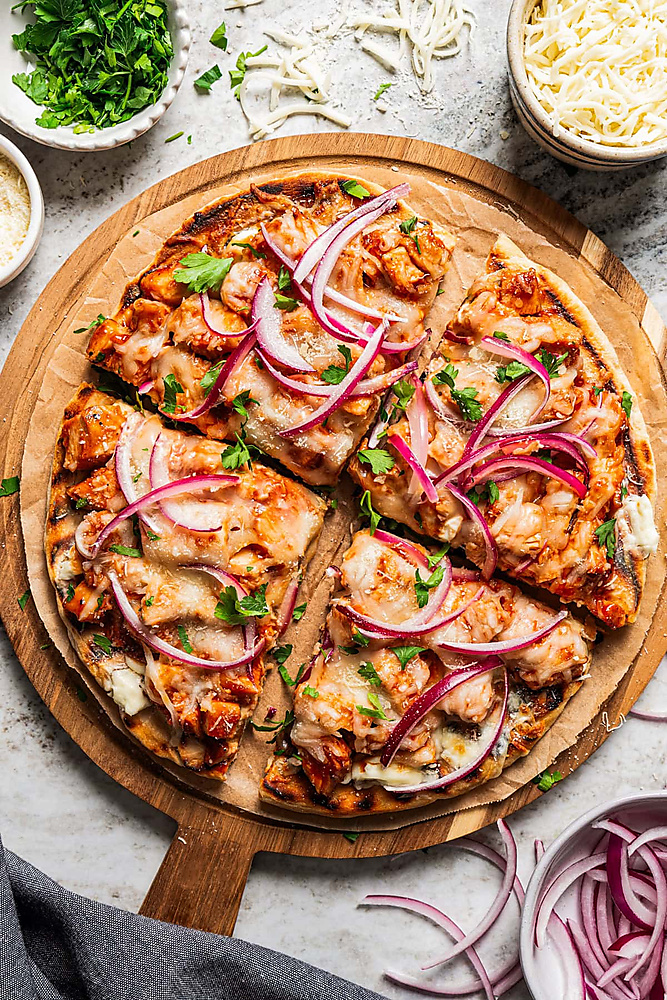 Grilled BBQ Chicken Pizza