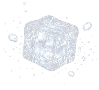 Ice cube with a splash