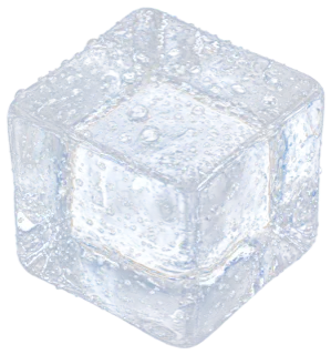 Wet ice cube