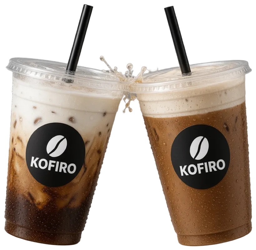 Two iced lattes