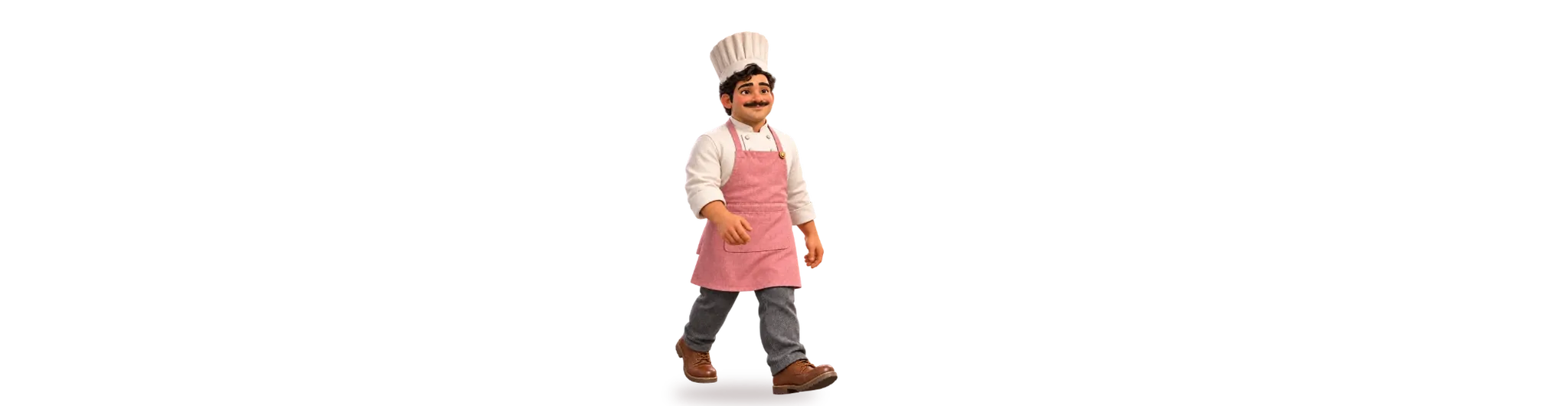Our baker walks in to his counter