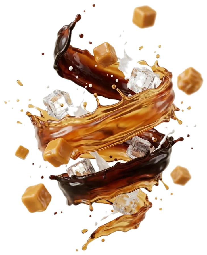 Espresso and caramel spiral vortex