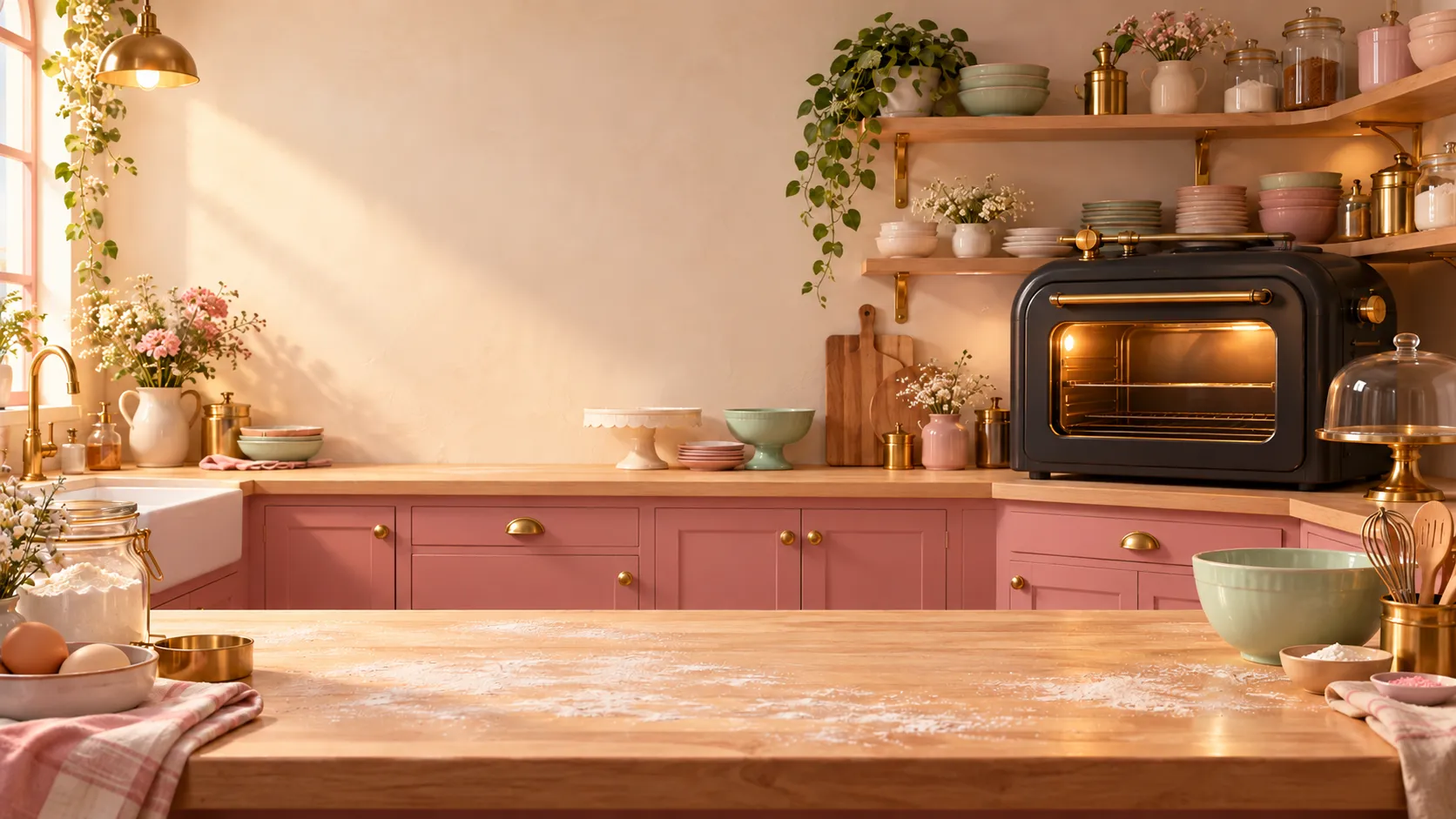 Warm blush and cream miniature PINKLOOP bakery
