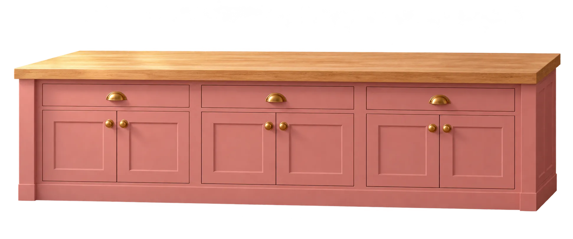 The pink and oak bakery counter