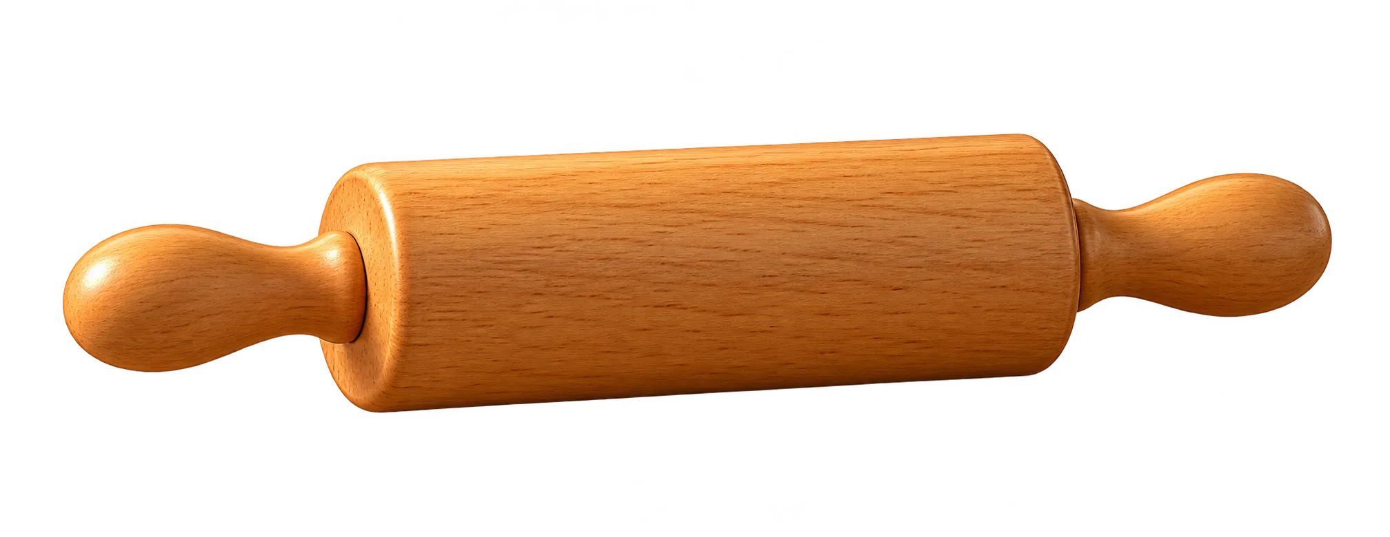 A wooden rolling pin