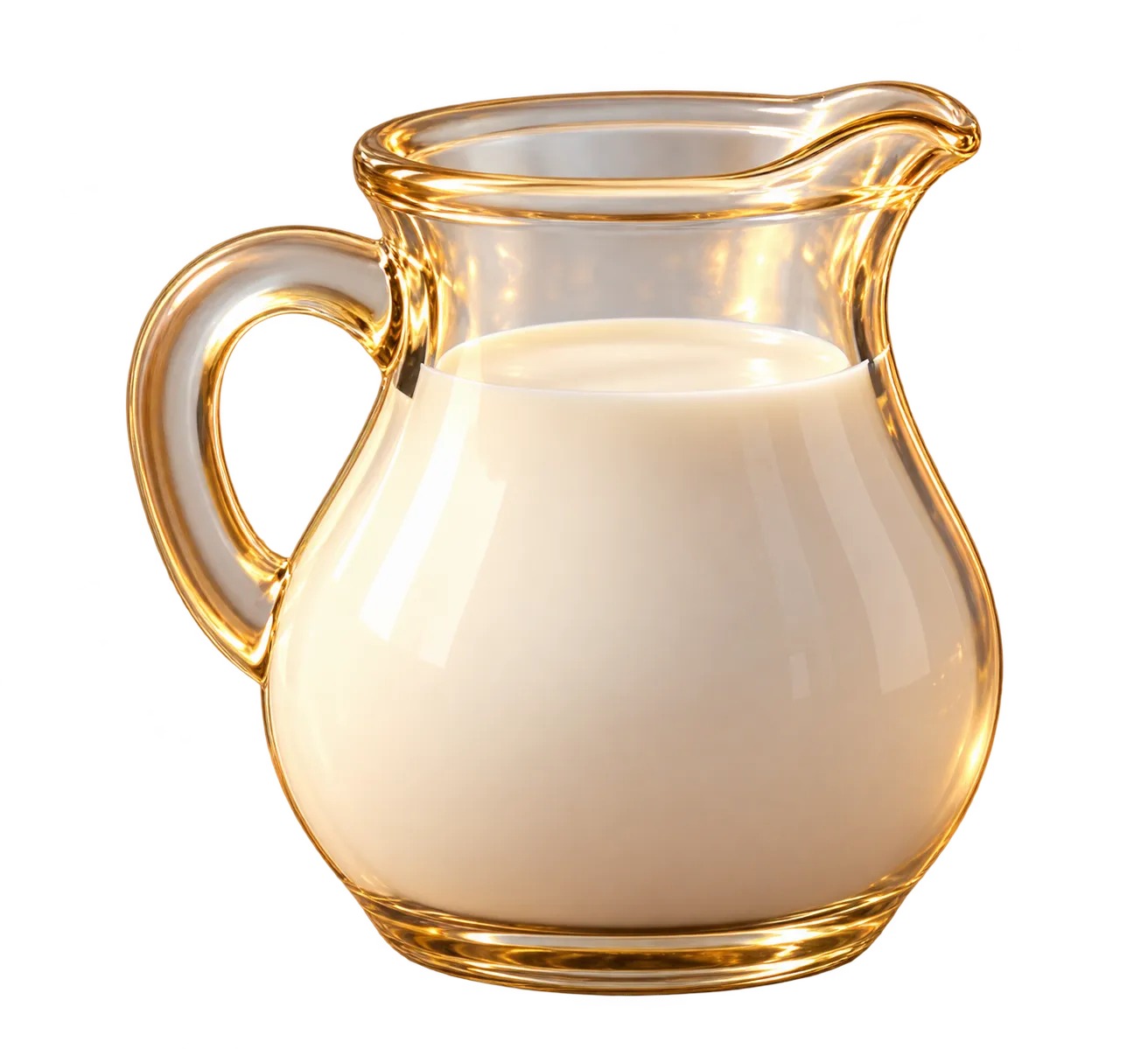 A glass jug of milk