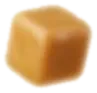 Floating caramel cube