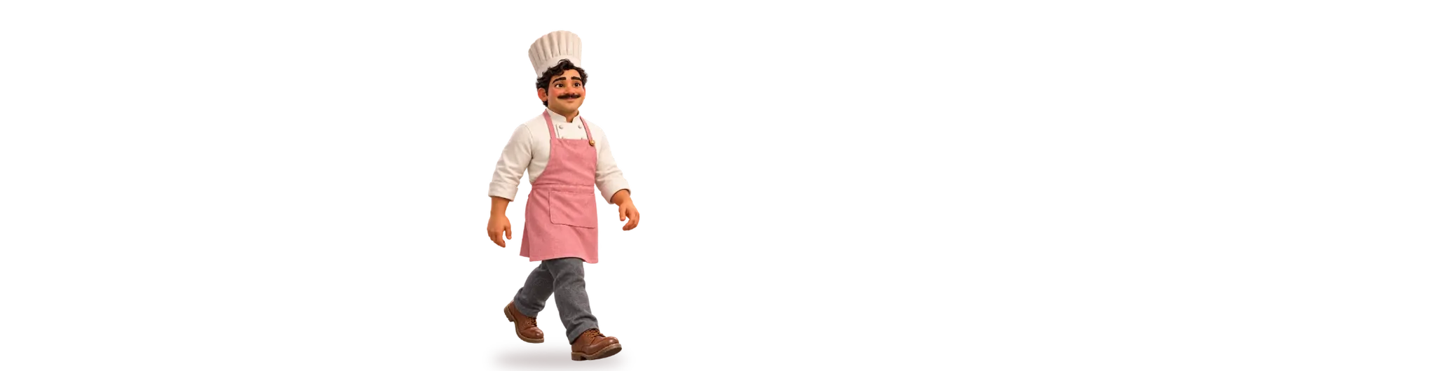 Our baker walks in to his counter